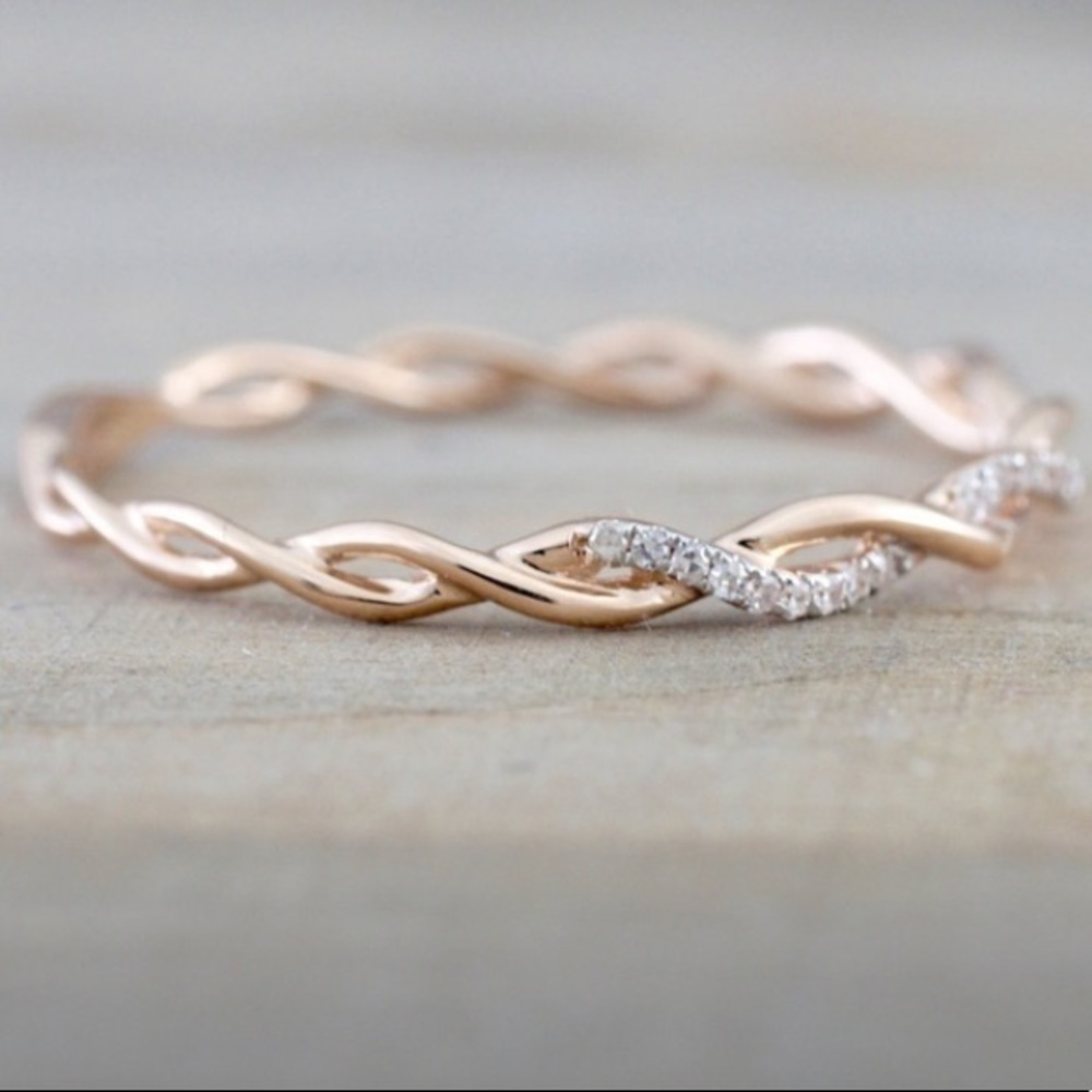 18k Gold Plated & White Topaz Minimalis - Picture 2 of 3